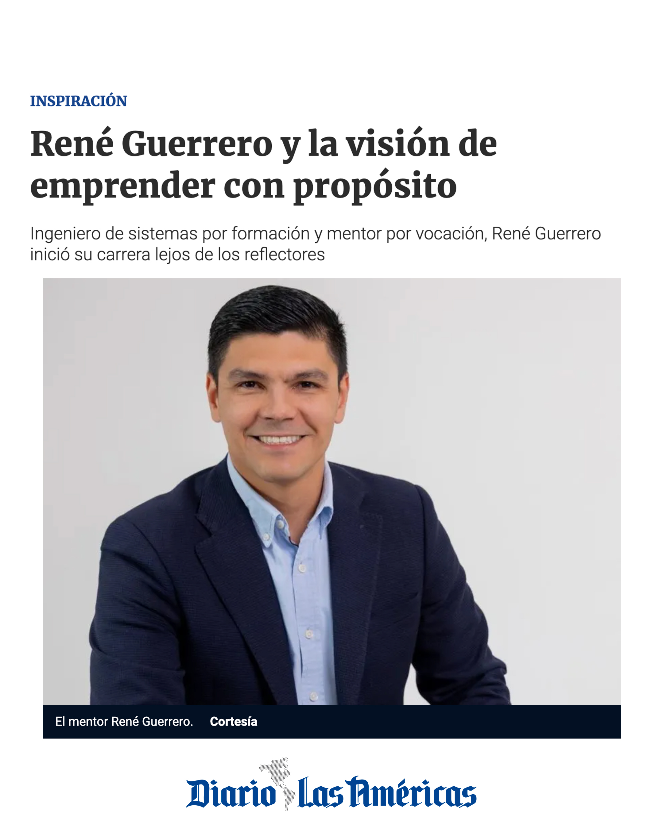 Artículo Diario Las Américas René Guerrero