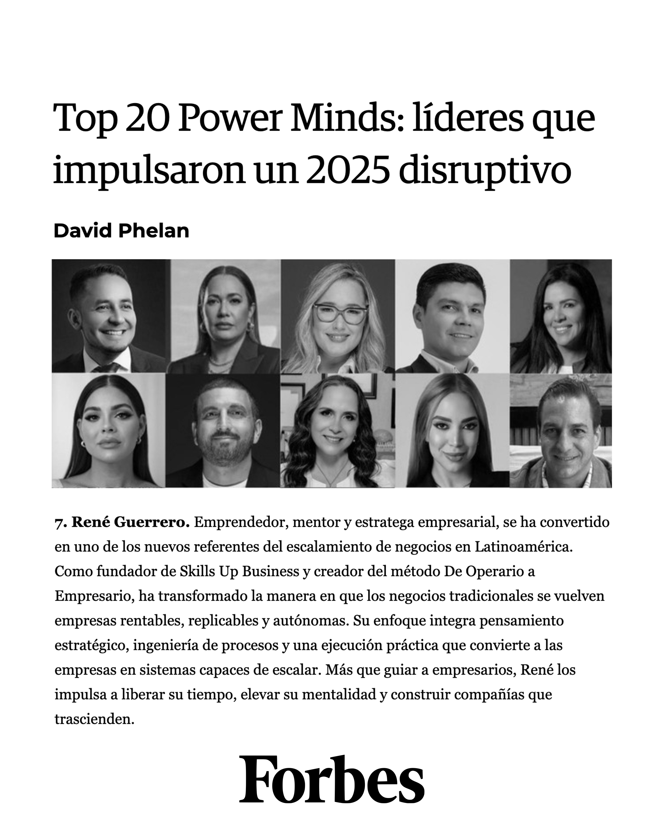 Artículo Forbes René Guerrero