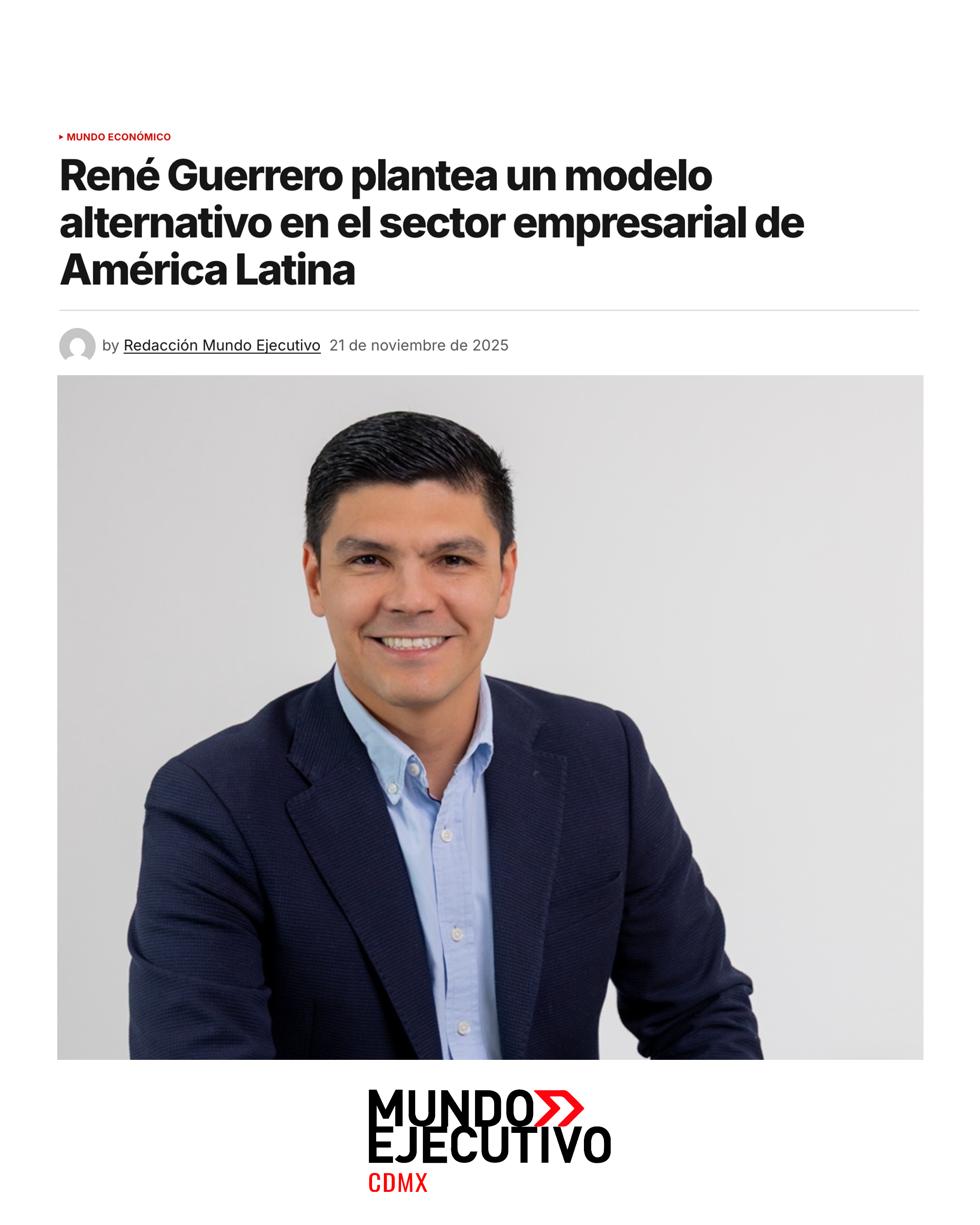 Artículo Mundo Ejecutivo René Guerrero